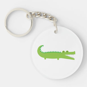 Grönt Alligator Acrylic Keychain
