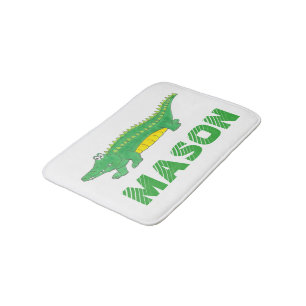 Grönt Alligator Croc Crocodile Gator Animal Badrumsmatta