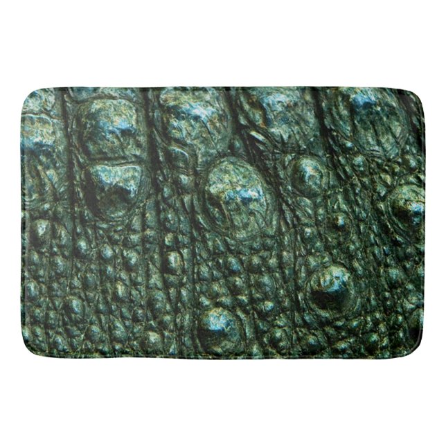 Grönt Alligator Skin Struktur Badrumsmatta (Framsidan)