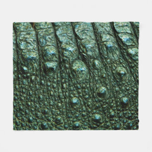 Grönt Alligator Skin Struktur Fleecefilt