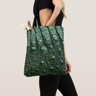 Grönt Alligator Skin Struktur Tygkasse
