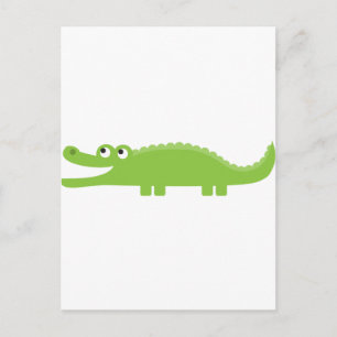 Grönt Alligator Vykort