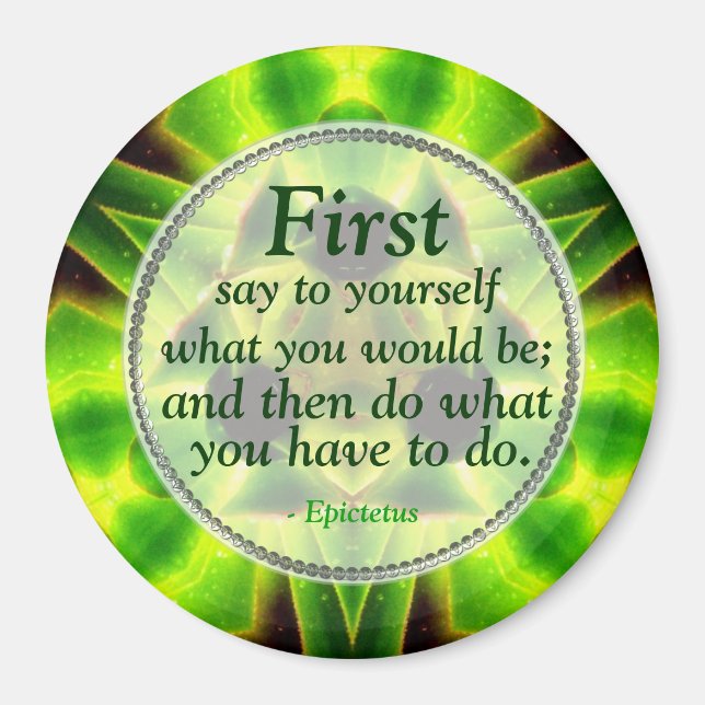 Grönt Aloe Identity Motivational Magnet (Framsidan)