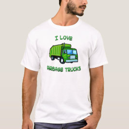grönt älskar jag soporlastbilar t-shirt