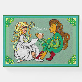 Grönt älskare på irländska gästböcker