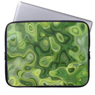 Grönt Amoeba Mönster Abstrakt Art Laptop Sleeve