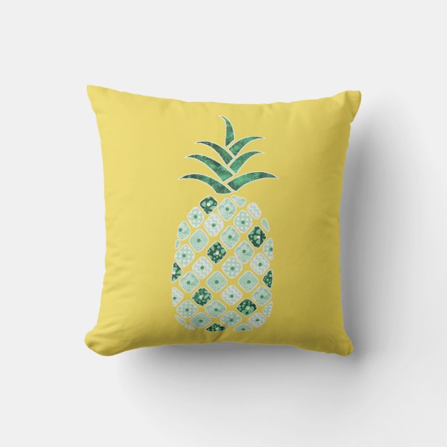 Grönt Ananas utomhusfyllning Kudde (Framsida)