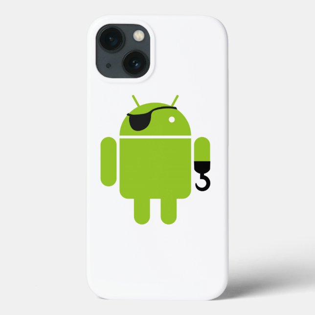 Grönt Android Robot Pirat (Baksida)