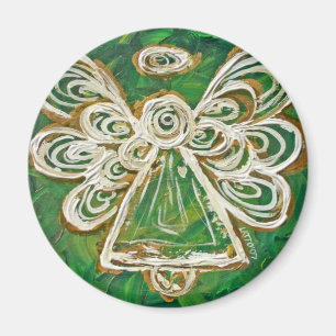 Grönt Angel Art Anpassningsbar Magnet Gifts