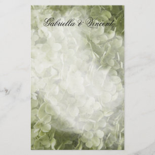 Grönt Annabelle Hydrangea Blommigt Bröllop Brevpapper