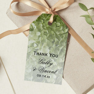 Grönt Annabelle Hydrangea Blommigt Wedding Favor M Presentetikett