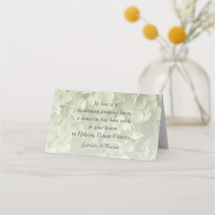 Grönt Annabelle Hydrangea Bröllop Charity Favors Placeringskort