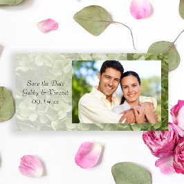 Grönt Annabelle Hydrangea Bröllop spara datum Spara Datumet