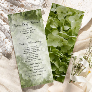 Grönt Annabelle Hydrangea Bröllopsprogram Program