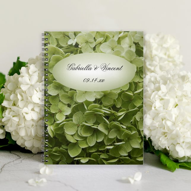 Grönt Annabelle Hydrangea Flower Bröllop Anteckningsbok (Skapare uppladdad)