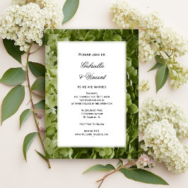 Grönt Annabelle Hydrangea Flowers Bröllop Inbjudningar