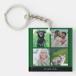 Grönt Anpassade Family Namn och Photo collage