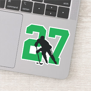 Grönt Anpassningsbar Hockey Player Number bärbar d Klistermärken