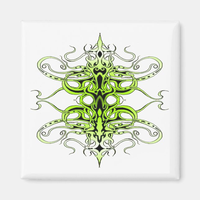 Grönt Anpassningsbar Tattodesign Magnet (Framsidan)