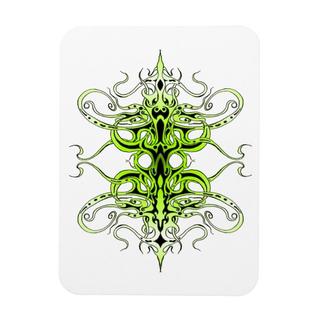 Grönt Anpassningsbar Tattodesign Magnet (Vertikal)