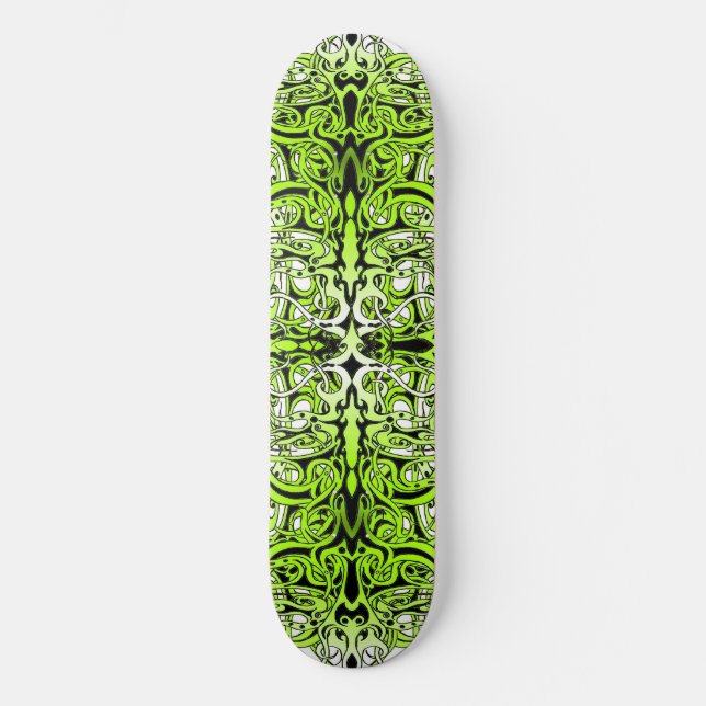 Grönt Anpassningsbar Tattodesign Mini Skateboard Bräda 18,5 Cm (Framsida)
