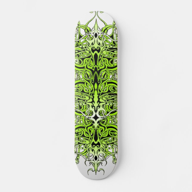 Grönt Anpassningsbar Tattodesign Old School Skateboard Bräda 18 Cm (Framsida)