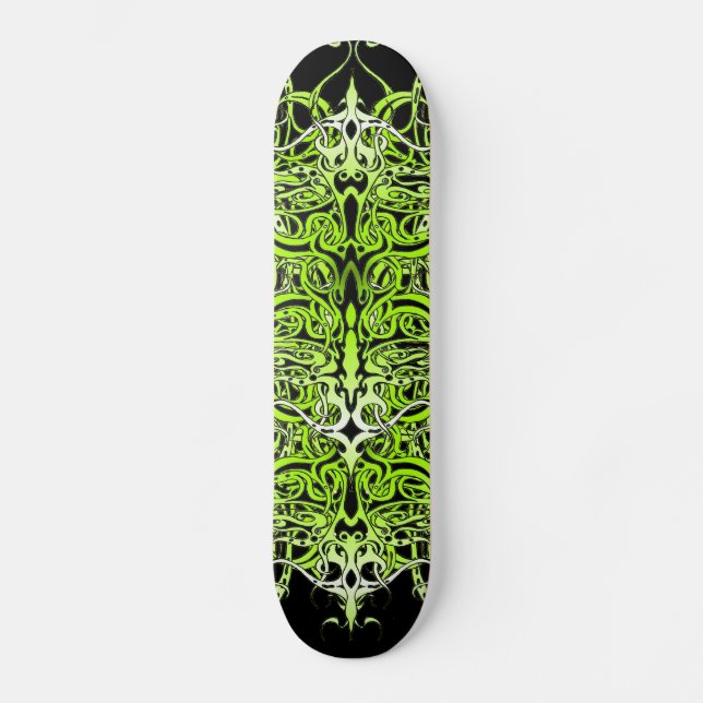 Grönt Anpassningsbar Tattodesign Skateboard Bräda 20 Cm (Framsida)