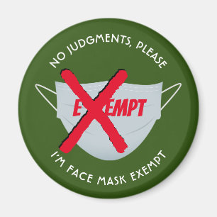 Grönt ANSIKTE MASK-UNDANTAG Magnet