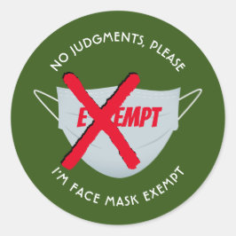 Grönt | ANSIKTE MASK-UNDANTAG Runt Klistermärke