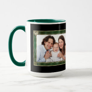 Grönt Antique Ram 2 Photo Family Collage Mugg