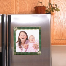 Grönt Antique Ram lägg till ditt foto här Magnet