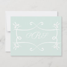 Grönt Antoinette Elegant Emblem Filigree Note Card