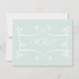 Grönt Antoinette Elegant Emblem Filigree Note Card Anteckningskort