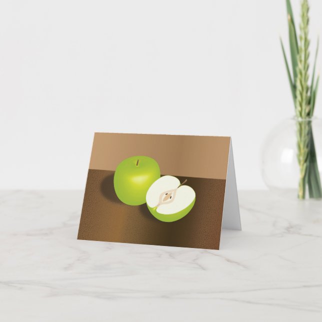 Grönt Apple and-a-Halvstillliv Kort (Framsida)