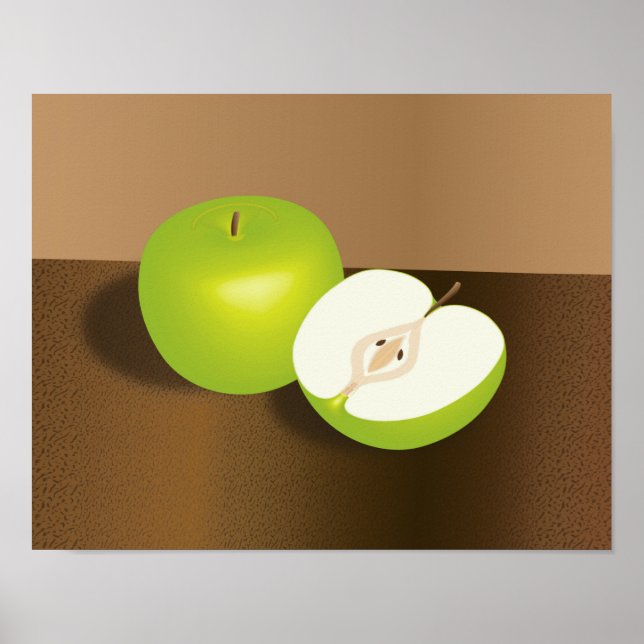 Grönt Apple and-a-Halvstillliv Poster (Framsidan)