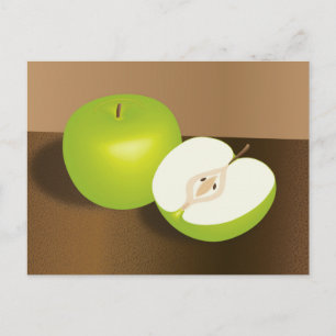 Grönt Apple and-a-Halvstillliv Vykort