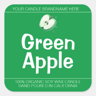 Grönt Apple Cute Symbol Soy Candles etiketter