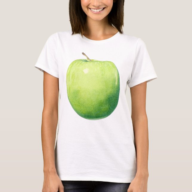 Grönt Apple Dam T-shirt (Framsida)