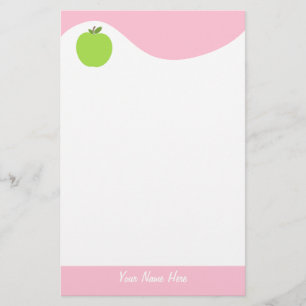 Grönt Apple-förråd med Rosa Brevpapper