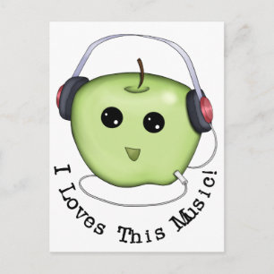 Grönt Apple-hörlurar Vykort