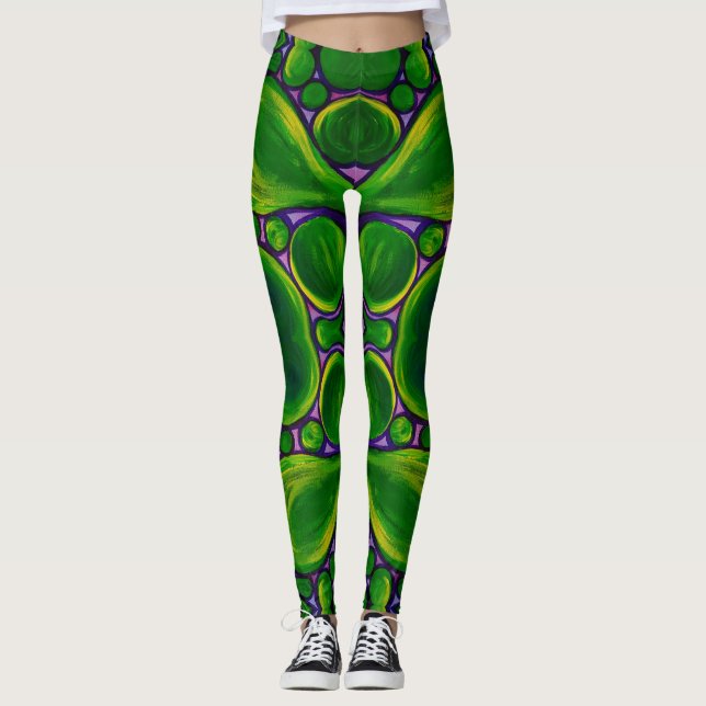 Grönt Apple Leggings (Framsida)