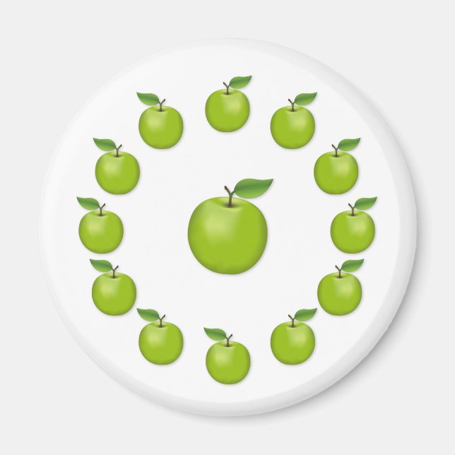 Grönt Apple Magnet (Framsidan)
