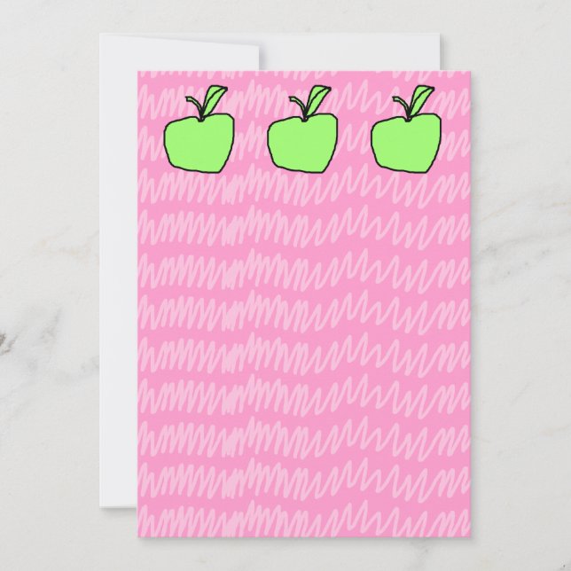 Grönt Apple med mönsterbakgrund. (Framsida)
