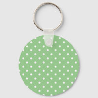 Grönt Apple Polka Dot Keychain