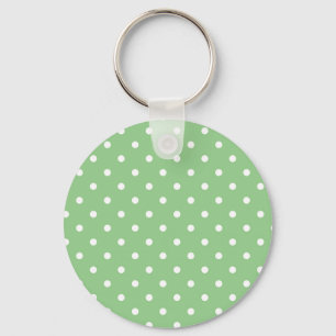Grönt Apple Polka Dot Keychain Nyckelring