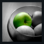 Grönt Apple Poster<br><div class="desc">En popbild från färg som förskönar ett vackert äpple med grönt.</div>