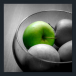 Grönt Apple Poster<br><div class="desc">En popbild från färg som förskönar ett vackert äpple med grönt.</div>