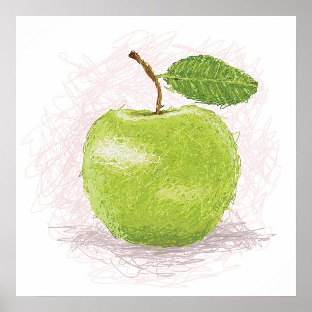 grönt äpple poster (Framsidan)