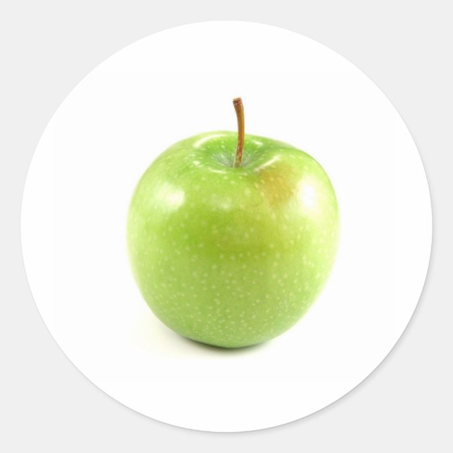 Grönt Apple Runt Klistermärke (Framsida)