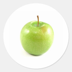 Grönt Apple Runt Klistermärke